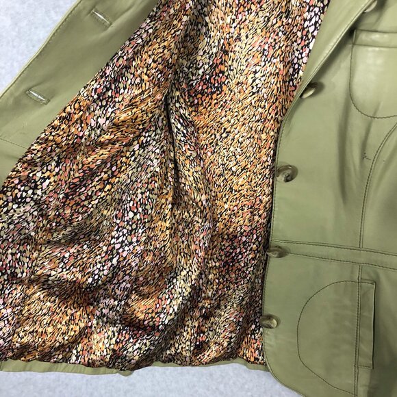 Vintage Y2K Wilsons Leather Green Leather Jacket Size Small - Picture 8 of 10